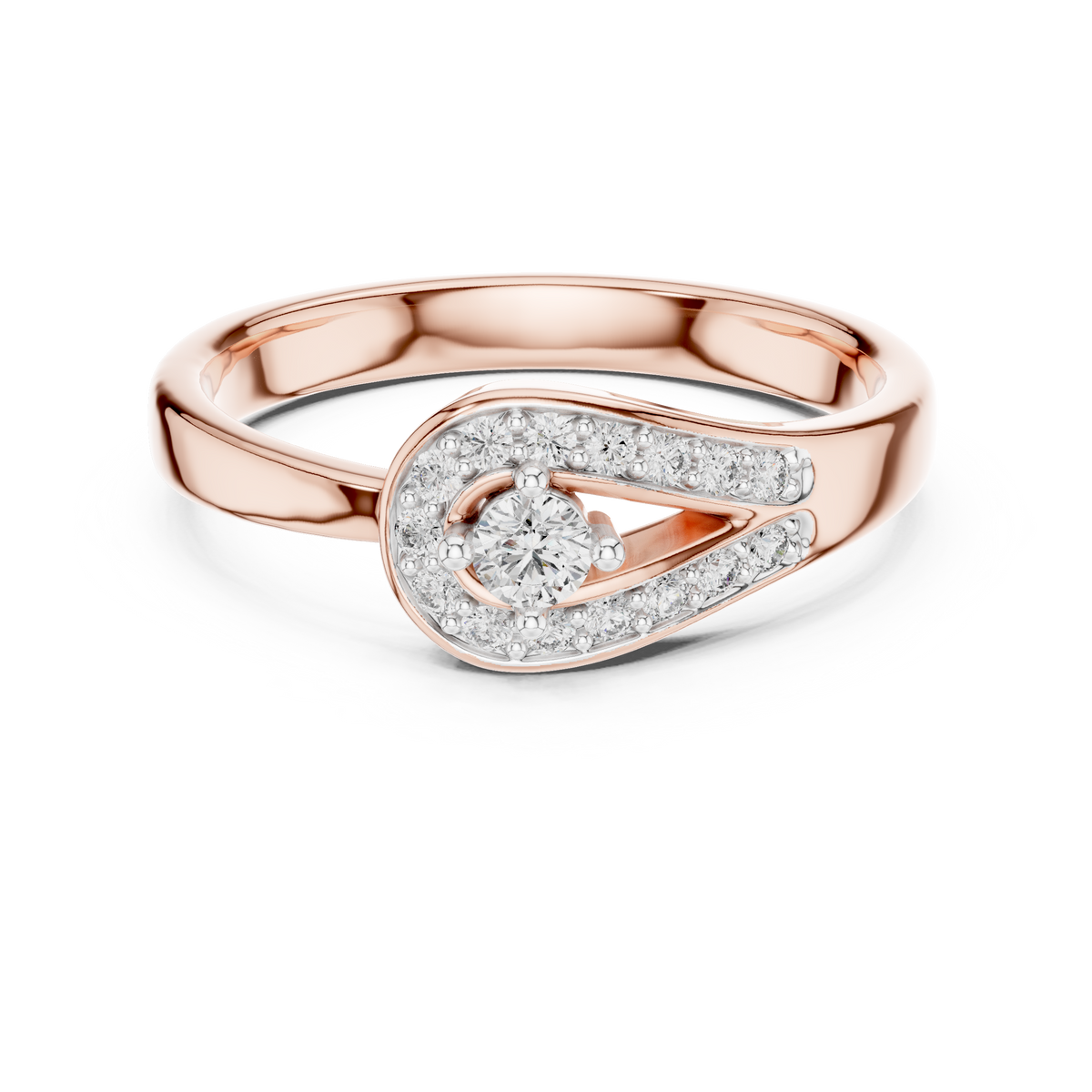 Timeless Teardrop Halo Diamond Ring