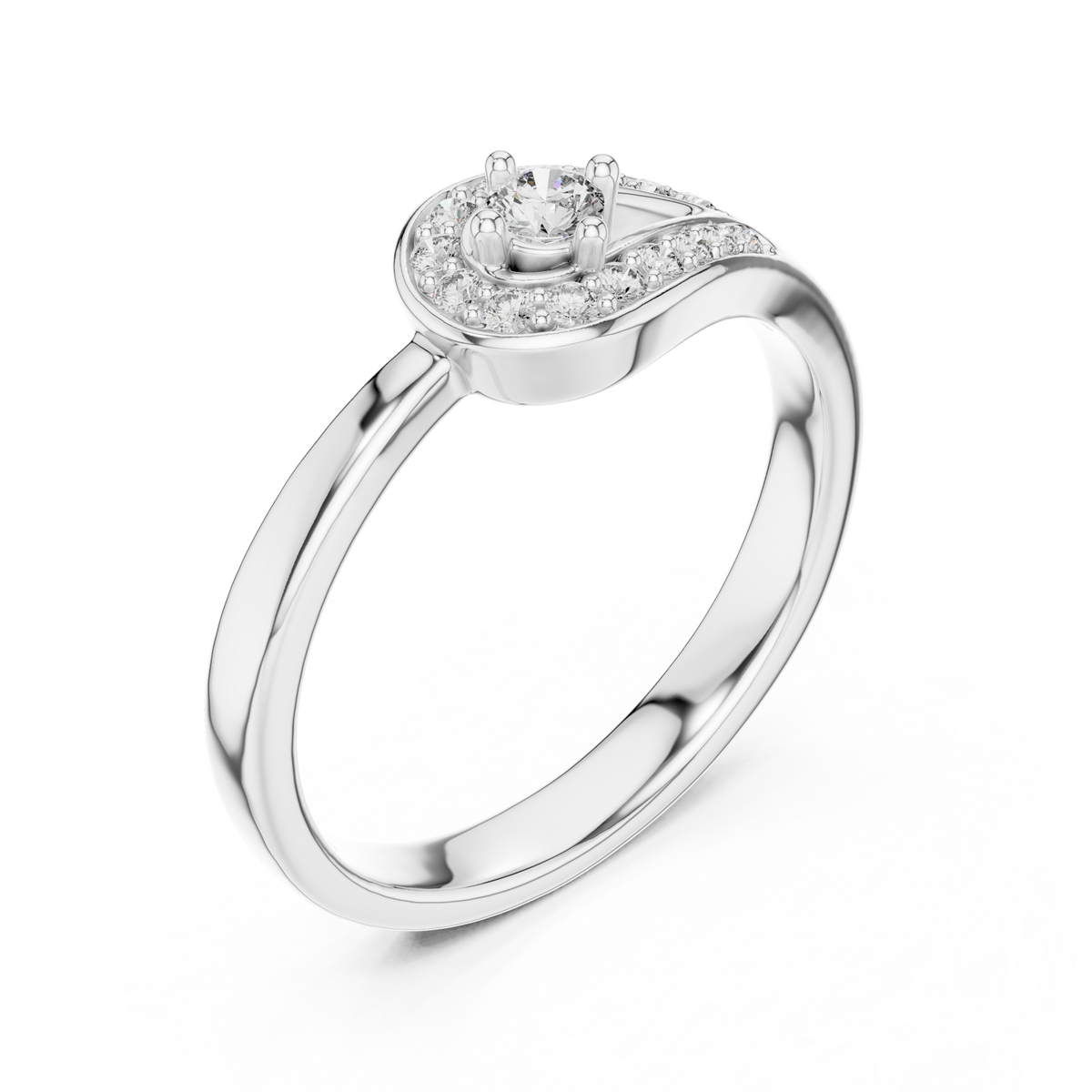 Timeless Teardrop Halo Diamond Ring