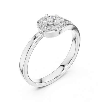 Timeless Teardrop Halo Diamond Ring