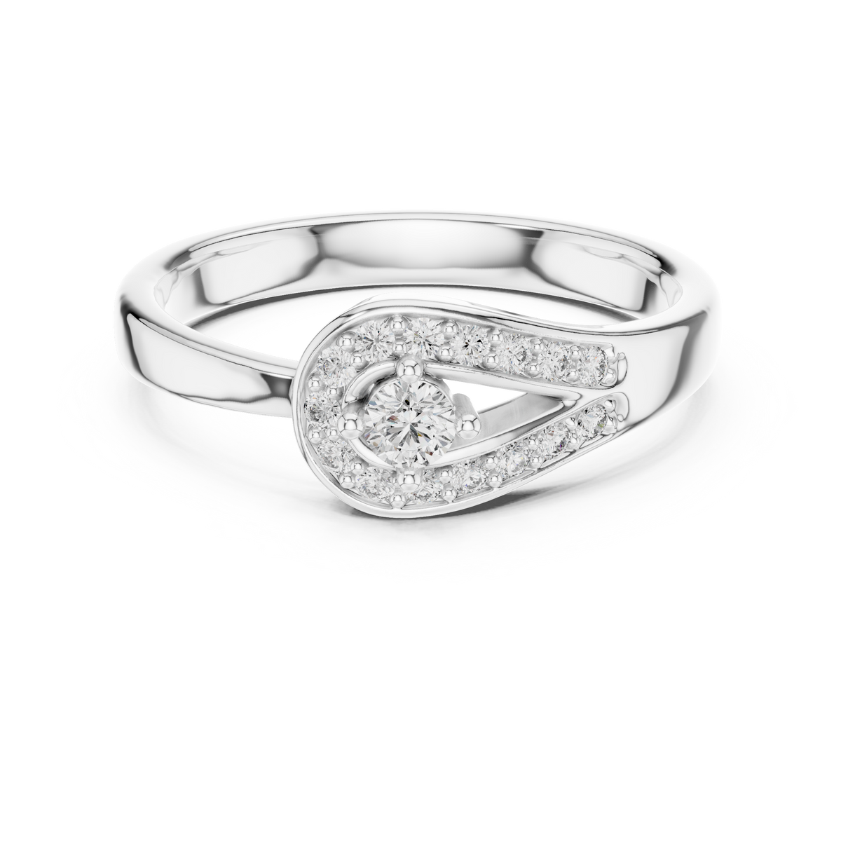 Timeless Teardrop Halo Diamond Ring
