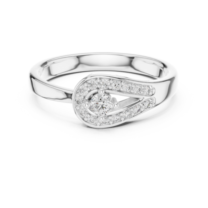 Timeless Teardrop Halo Diamond Ring