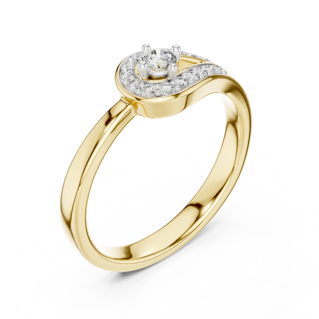Timeless Teardrop Halo Diamond Ring