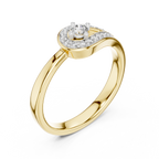 Timeless Teardrop Halo Diamond Ring