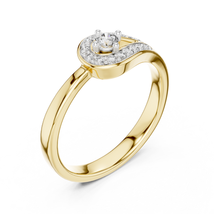 Timeless Teardrop Halo Diamond Ring