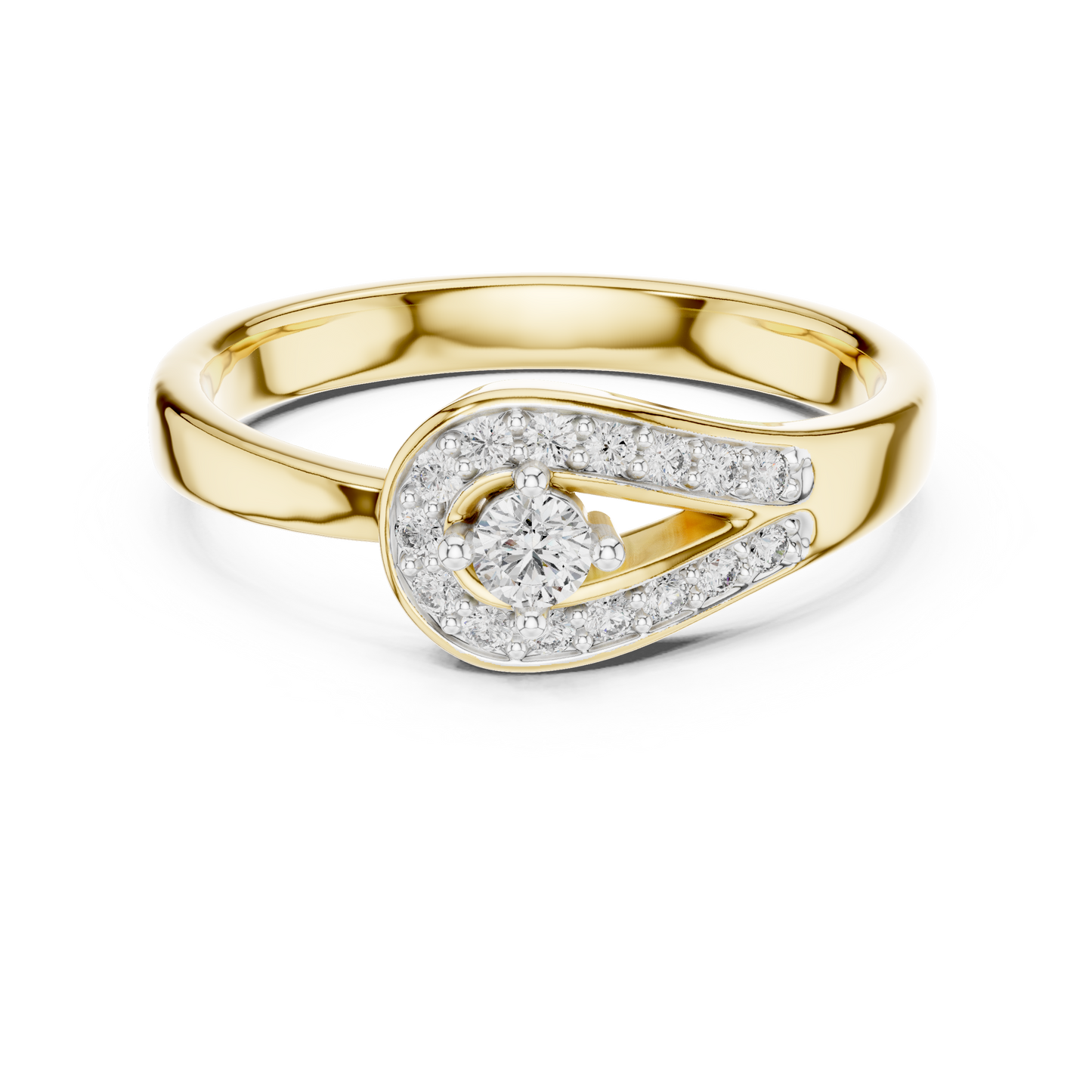 Timeless Teardrop Halo Diamond Ring