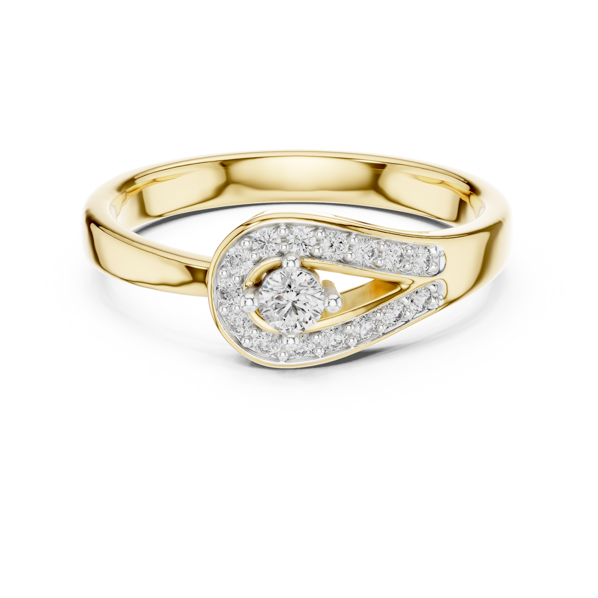Timeless Teardrop Halo Diamond Ring