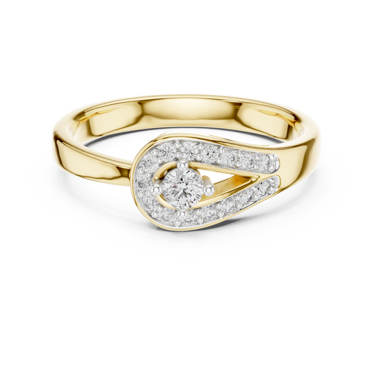 Timeless Teardrop Halo Diamond Ring