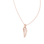 Minimal Angel Wing Heart Diamond Pendant