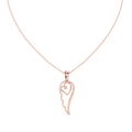 Minimal Angel Wing Heart Diamond Pendant