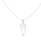 Minimal Angel Wing Heart Diamond Pendant