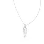 Minimal Angel Wing Heart Diamond Pendant