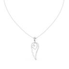 Minimal Angel Wing Heart Diamond Pendant