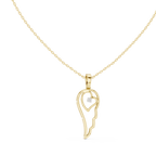 Minimal Angel Wing Heart Diamond Pendant