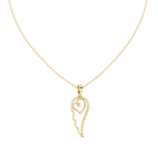 Minimal Angel Wing Heart Diamond Pendant
