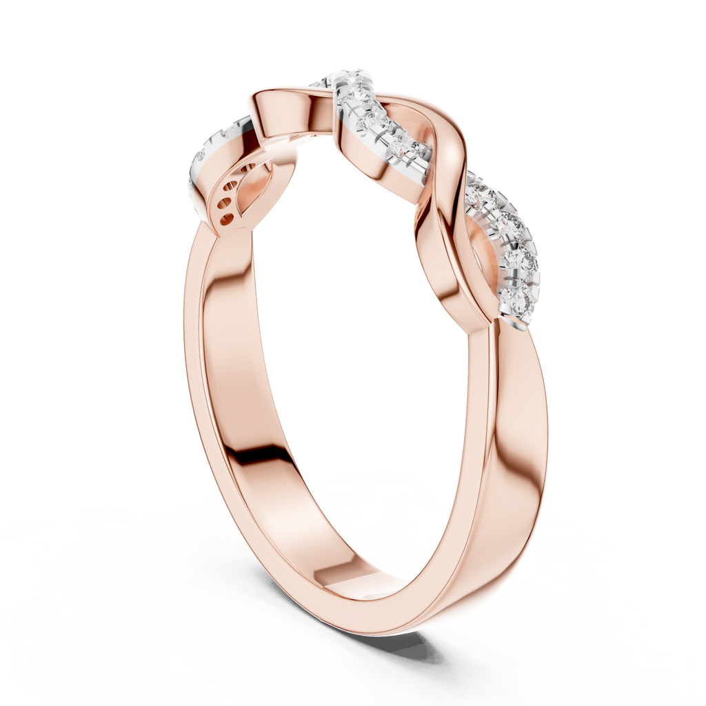 Classic Infinity Style Diamond Gold Ring
