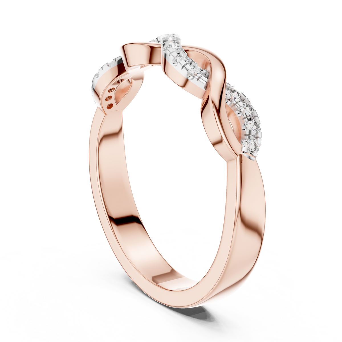 Classic Infinity Style Diamond Gold Ring