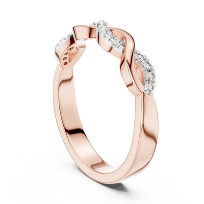 Classic Infinity Style Diamond Gold Ring