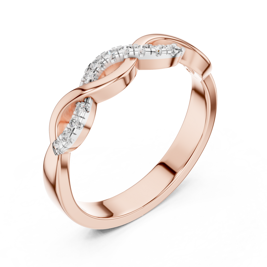 Classic Infinity Style Diamond Gold Ring