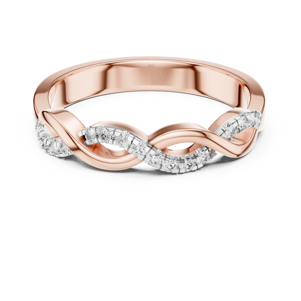 Classic Infinity Style Diamond Gold Ring
