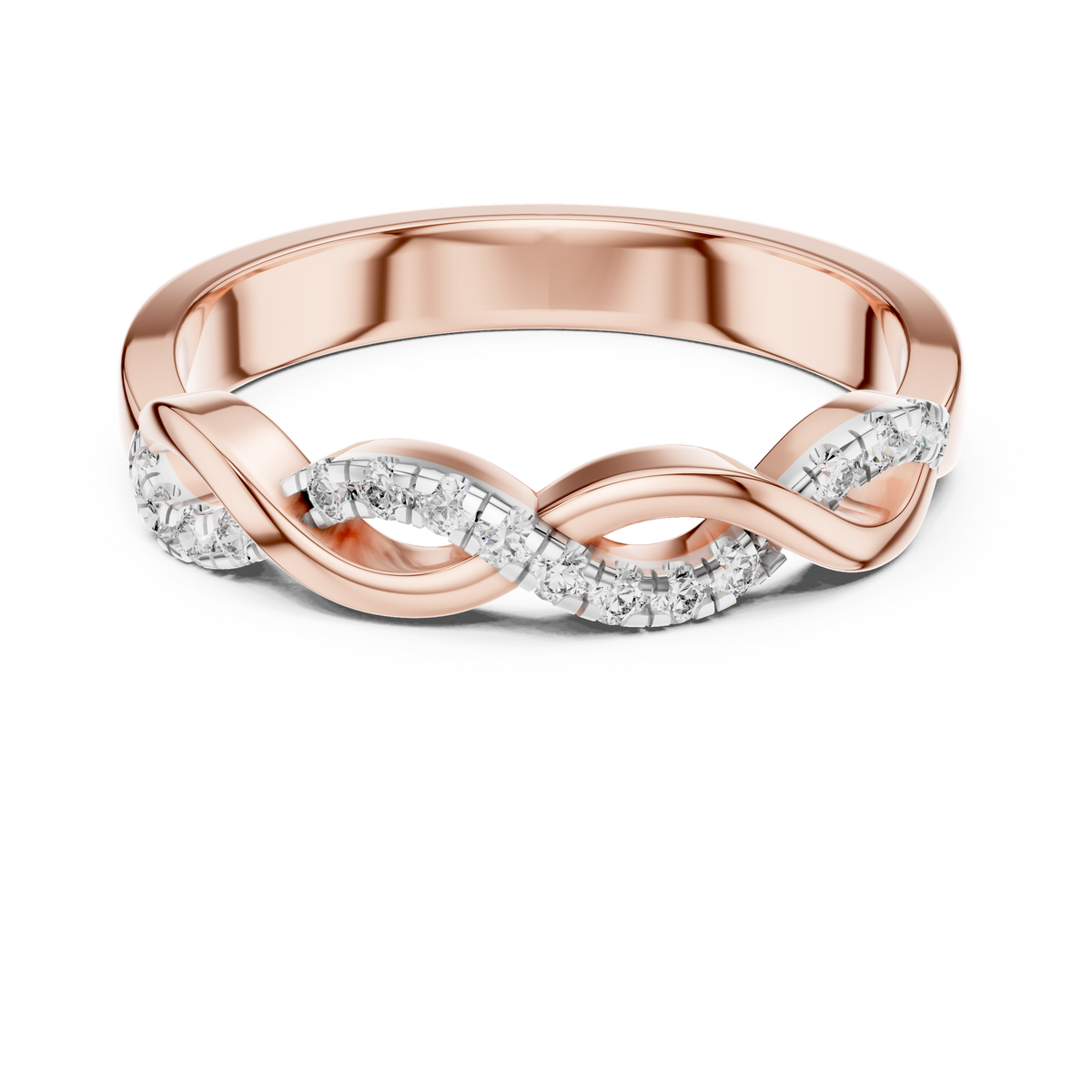 Classic Infinity Style Diamond Gold Ring