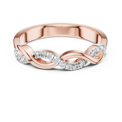 Classic Infinity Style Diamond Gold Ring