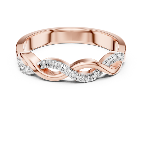 Classic Infinity Style Diamond Gold Ring