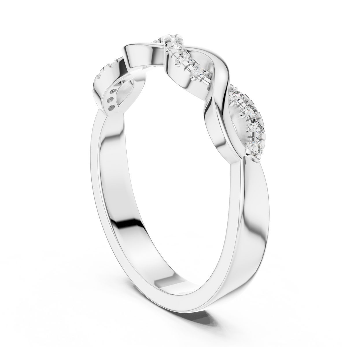 Classic Infinity Style Diamond Gold Ring