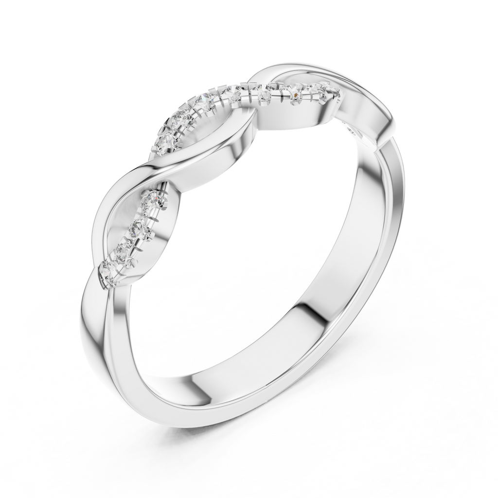 Classic Infinity Style Diamond Gold Ring