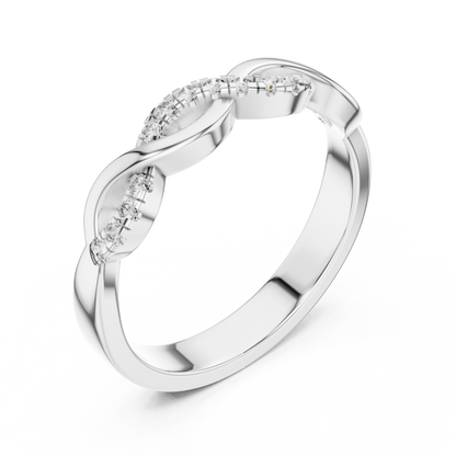 Classic Infinity Style Diamond Gold Ring
