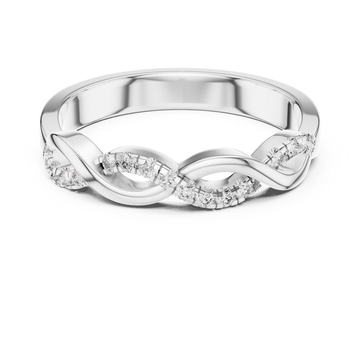 Classic Infinity Style Diamond Gold Ring
