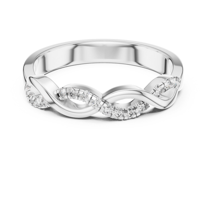 Classic Infinity Style Diamond Gold Ring