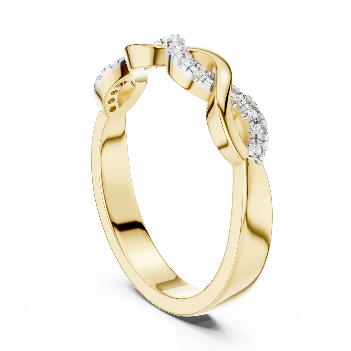 Classic Infinity Style Diamond Gold Ring