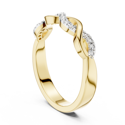 Classic Infinity Style Diamond Gold Ring