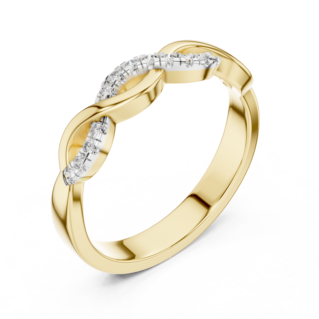 Classic Infinity Style Diamond Gold Ring