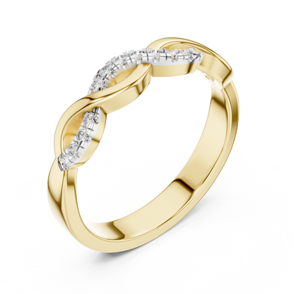 Classic Infinity Style Diamond Gold Ring