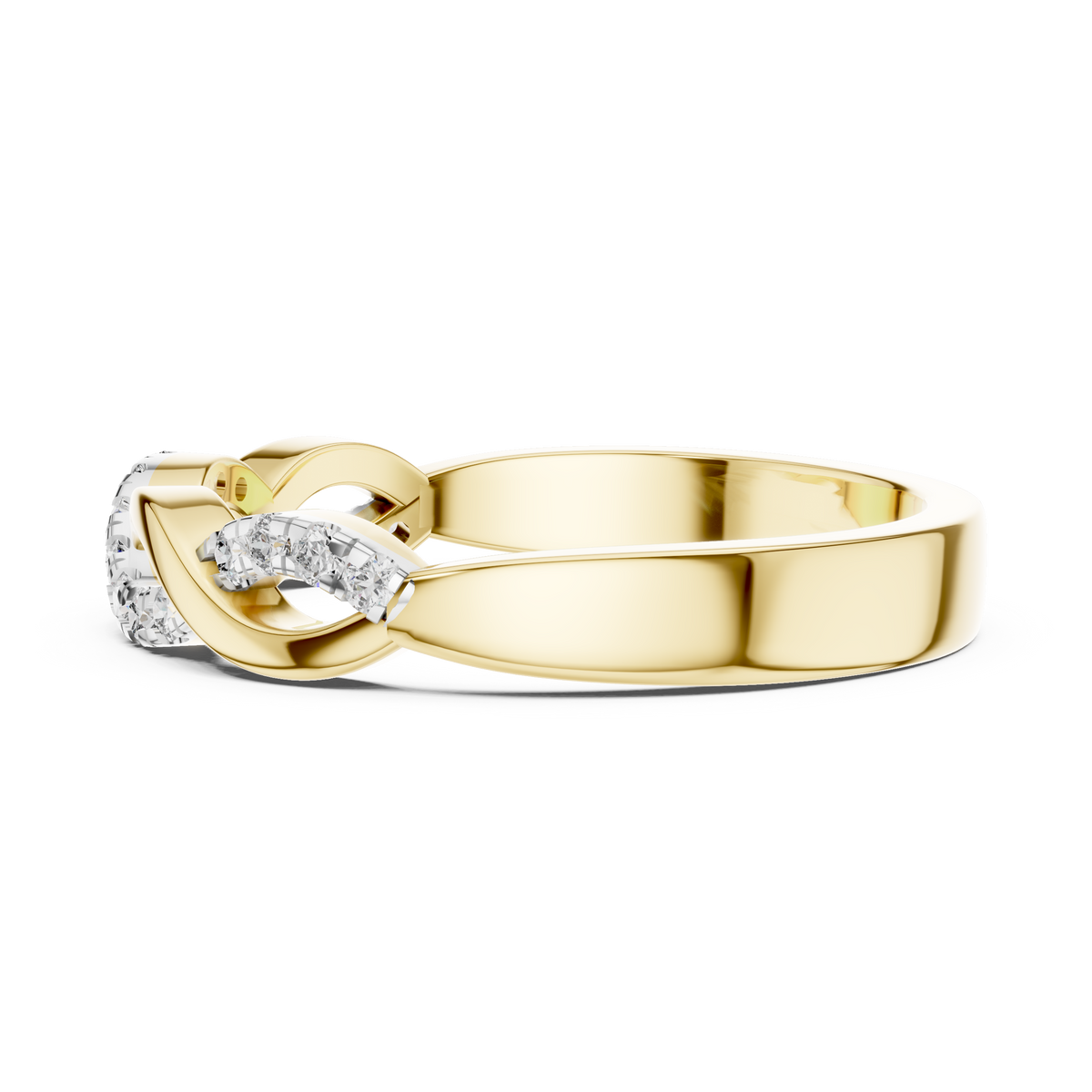 Classic Infinity Style Diamond Gold Ring