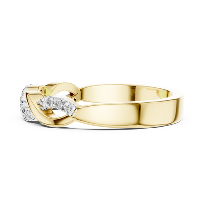 Classic Infinity Style Diamond Gold Ring