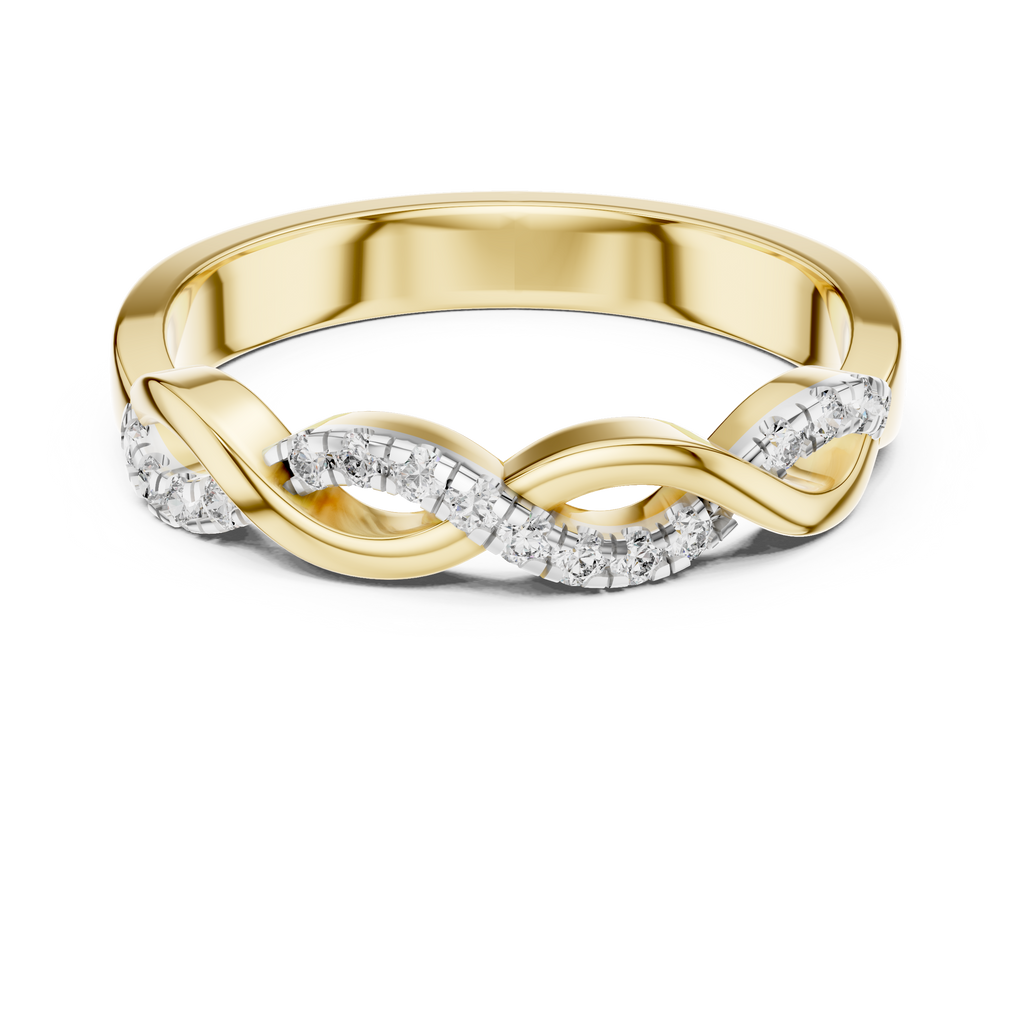 Classic Infinity Style Diamond Gold Ring