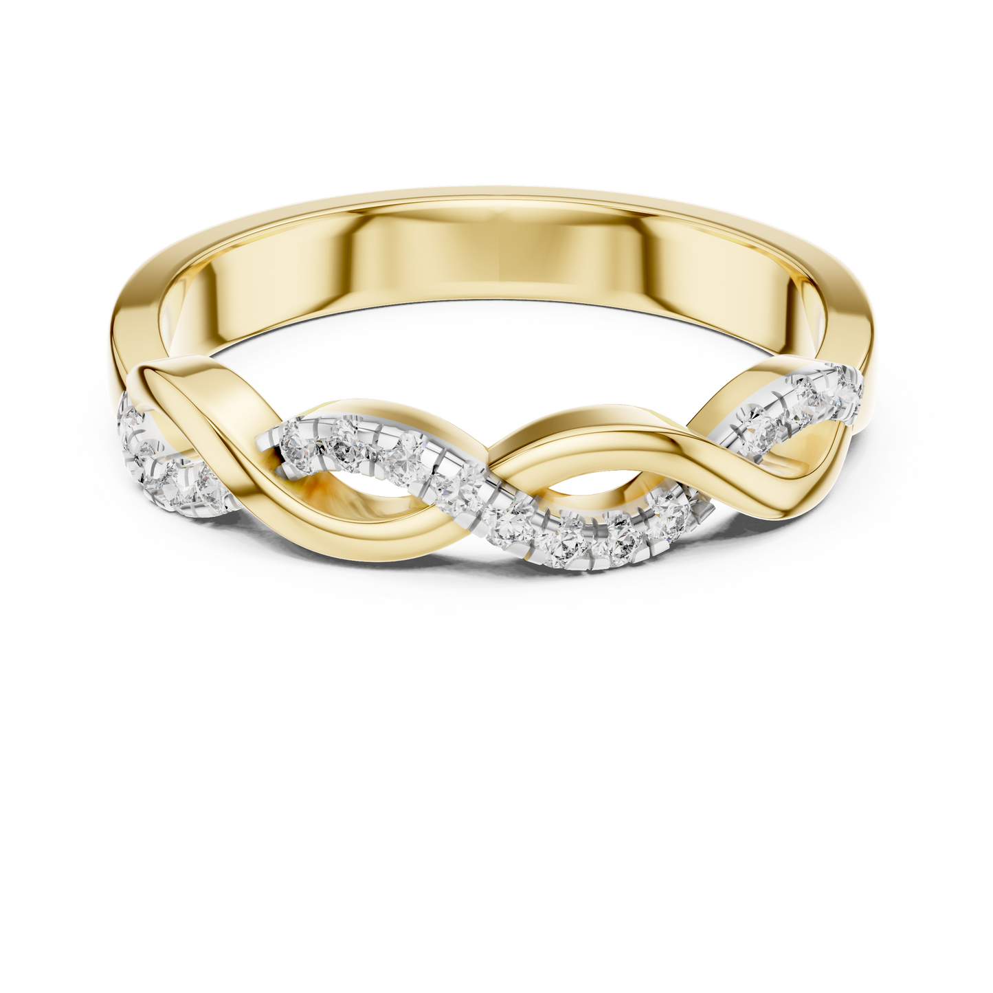 Classic Infinity Style Diamond Gold Ring