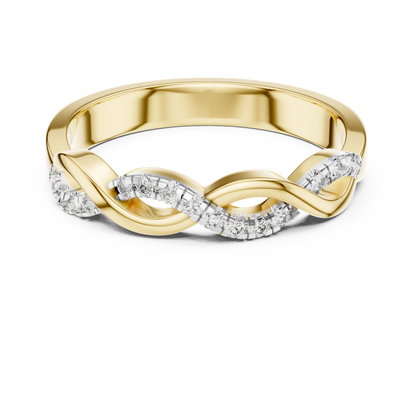Classic Infinity Style Diamond Gold Ring