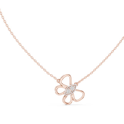 Designer Rose Gold Butterfly Pendant Necklace