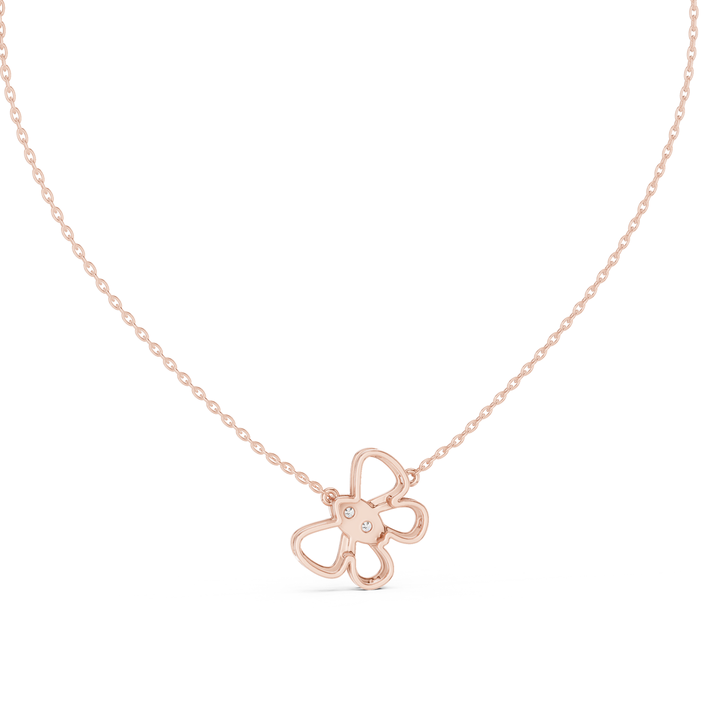 Designer Rose Gold Butterfly Pendant Necklace