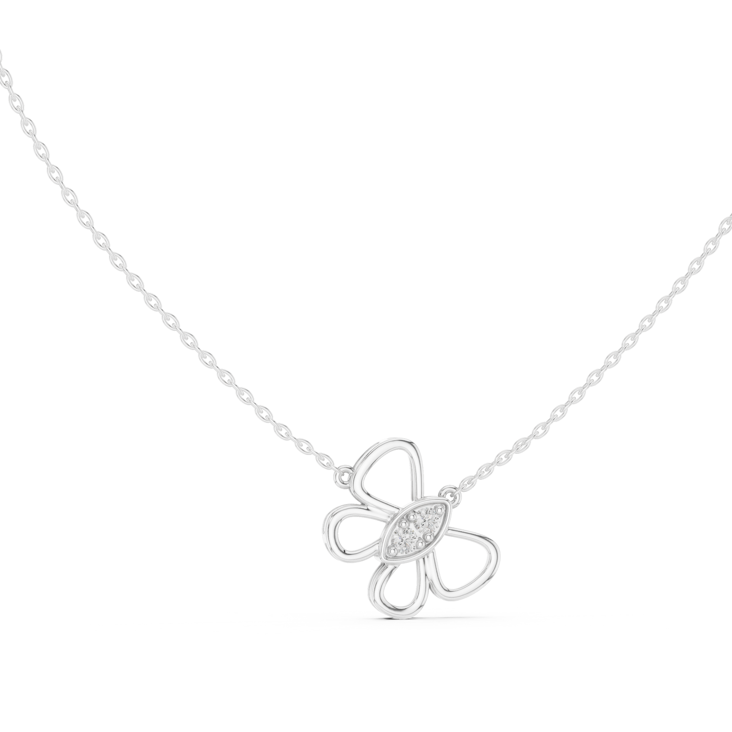 Designer Rose Gold Butterfly Pendant Necklace
