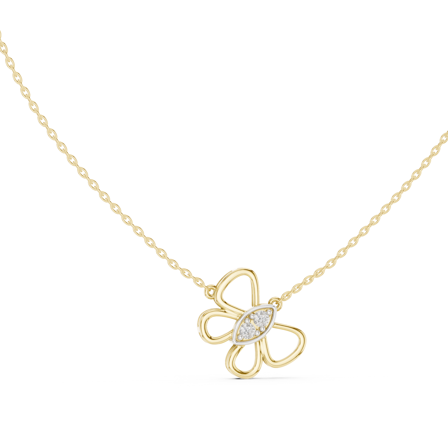 Designer Rose Gold Butterfly Pendant Necklace