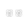 Floral Clover Diamond Stud Earrings in Gold
