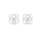 Floral Clover Diamond Stud Earrings in Gold