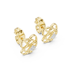 Floral Clover Diamond Stud Earrings in Gold