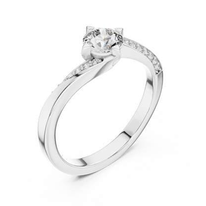 Timeless Round Diamond Accent Gold Ring