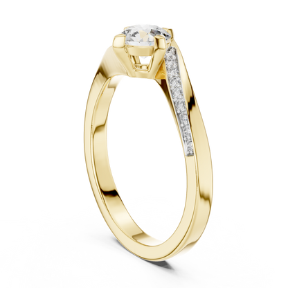 Timeless Round Diamond Accent Gold Ring