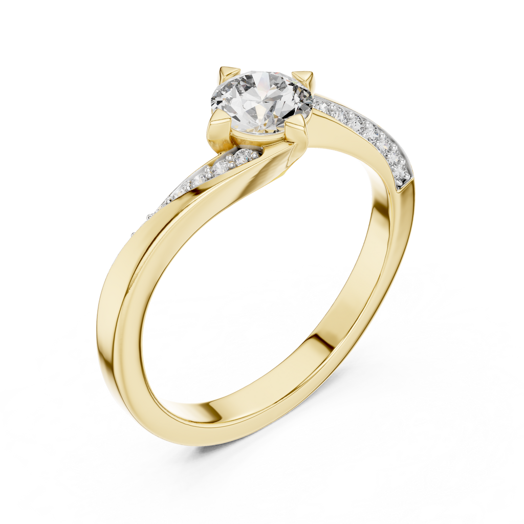 Timeless Round Diamond Accent Gold Ring
